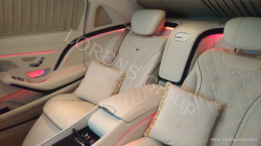 Удлиненный Maybach S560 4matic (222) от ЛОРЕНС ГРупп: вид интерьера салона